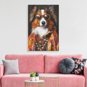 Toppen Fly Shetland Sheepdog   Sheltie Canvastryck