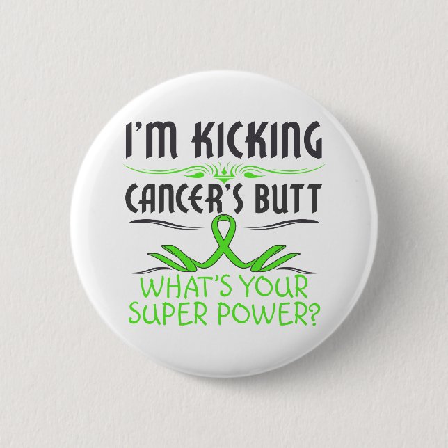 Toppen för lymfom Kicking Cancer Butt Knapp (Framsida)