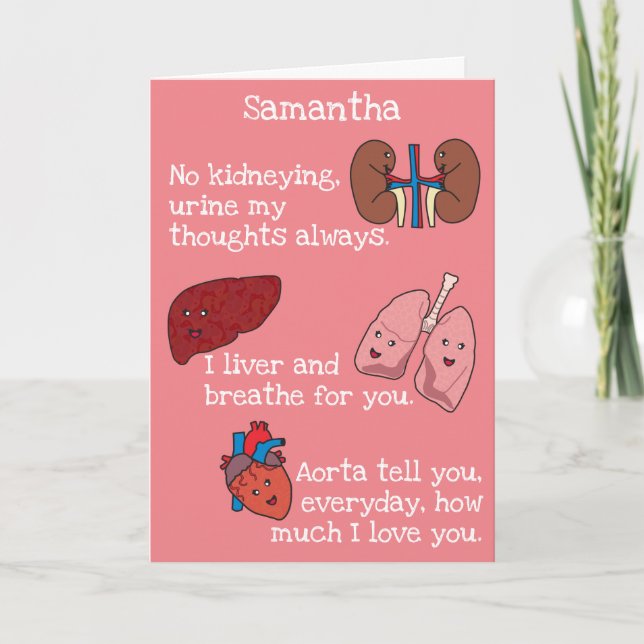 Toppen Funny Toppen Punny Anatomy Joke Valentine Helgkort (Framsida)