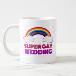 Toppen Gay Bröllop Podcast Mugg (Lämnat-handed) Jumbo Mugg