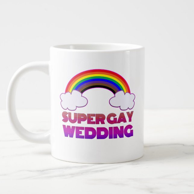 Toppen Gay Bröllop Podcast Mugg (Lämnat-handed) Jumbo Mugg (Vänster)
