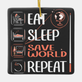 Toppen Geography Teacher Saves World Tack Gift Julgransprydnad Keramik