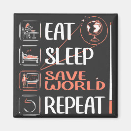 Toppen Geography Teacher Saves World Tack Gift Magnet