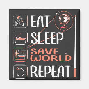 Toppen Geography Teacher Saves World Tack Gift Magnet