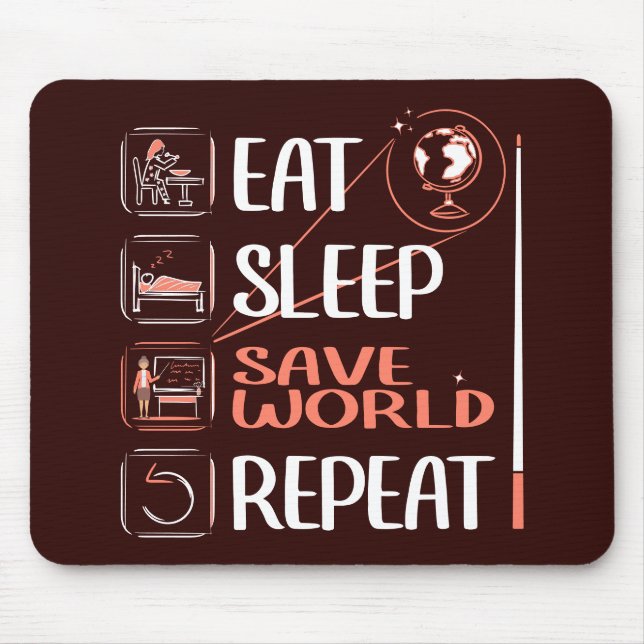 Toppen Geography Teacher Saves World Tack Gift Musmatta (Framsidan)