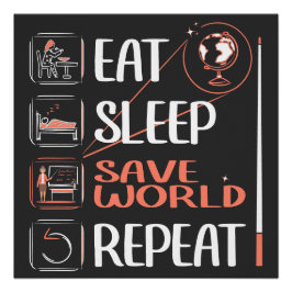 Toppen Geography Teacher Saves World Tack Gift Perfect Poster