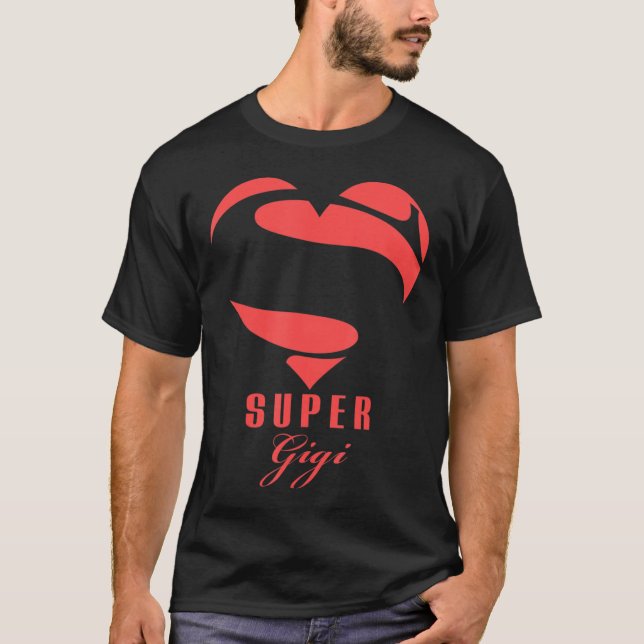 Toppen Gigi Superhjälte Gigi T Shirt Gift Mor Fath (Framsida)