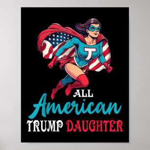 Toppen Girl All American Trump Dotter Patriotic Poster