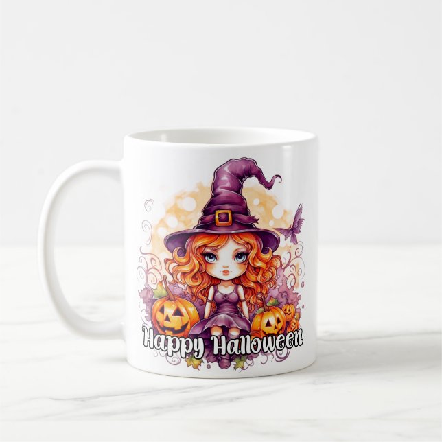 Toppen Girly Witch | HAPPY HALLOWEEN Kaffemugg (Vänster)