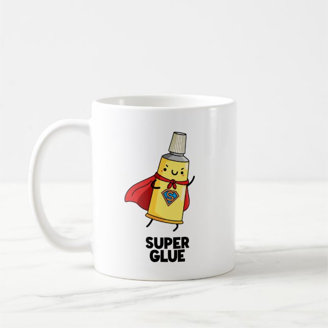 Toppen Glue Funny Toppen Hero Pun Kaffemugg (Vänster)