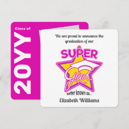 Toppen Grad Rosa Studenten Announcement-Editable