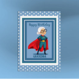 Toppen Grandma Birthday Card Hälsningskort