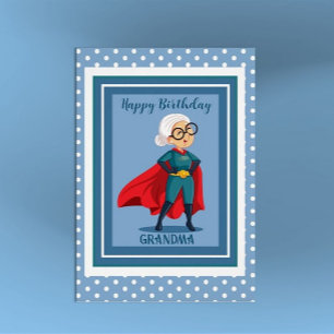 Toppen Grandma Birthday Card Hälsningskort