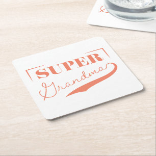 Toppen Grandma Underlägg Papper Kvadrat