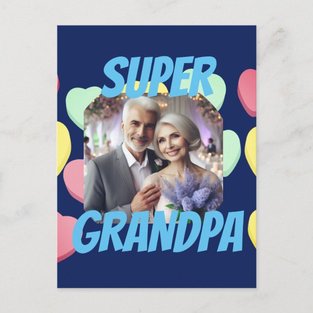 Toppen Grandpa | Anpassningsbar Message, Photo and Helg Vykort (Framsida)