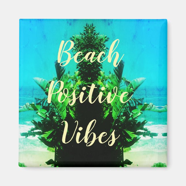 Toppen Grönt Sommarbuss Positive Vibes Magnet (Framsidan)