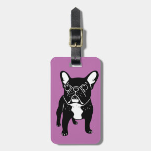 Toppen gullig brindle fransk bulldoggvalp bagagebricka