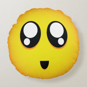 toppen gullig emoji rund kudde