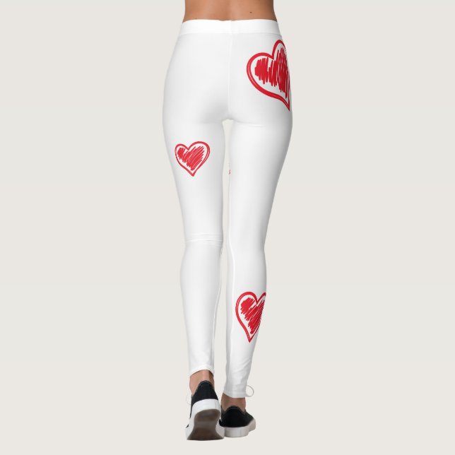 Toppen gullig hjärtadamasker för valentin leggings (Baksida)