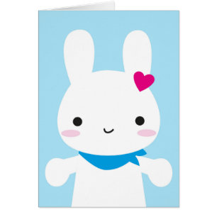 Toppen gullig Kawaii kanin Hälsningskort