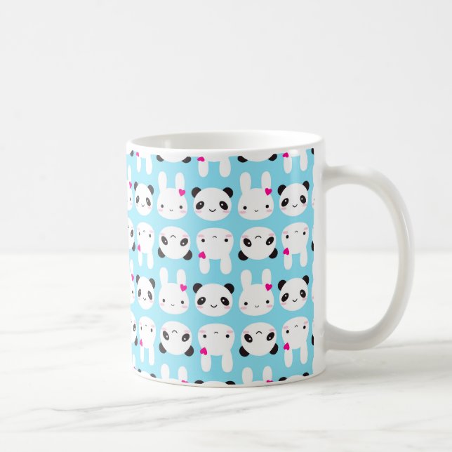Toppen gullig Kawaii kanin och Panda Kaffemugg (Höger)