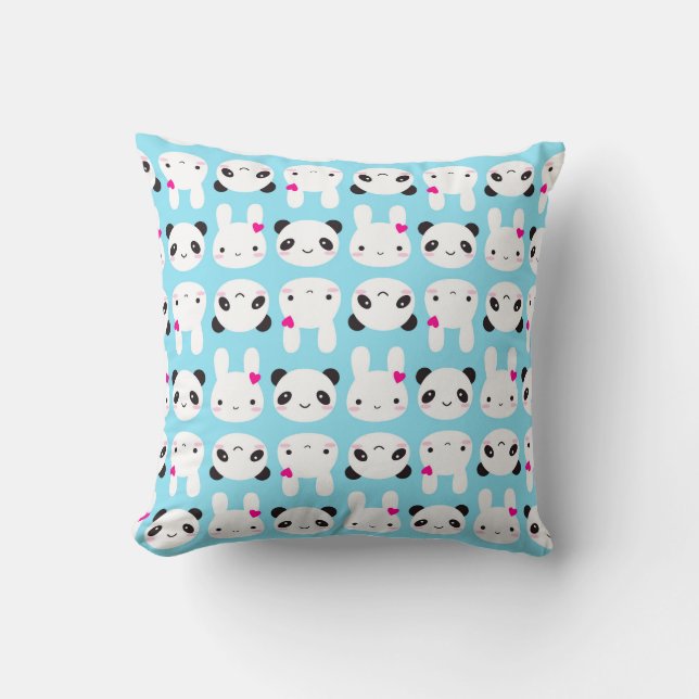 Toppen gullig Kawaii kanin och Panda Kudde (Framsida)