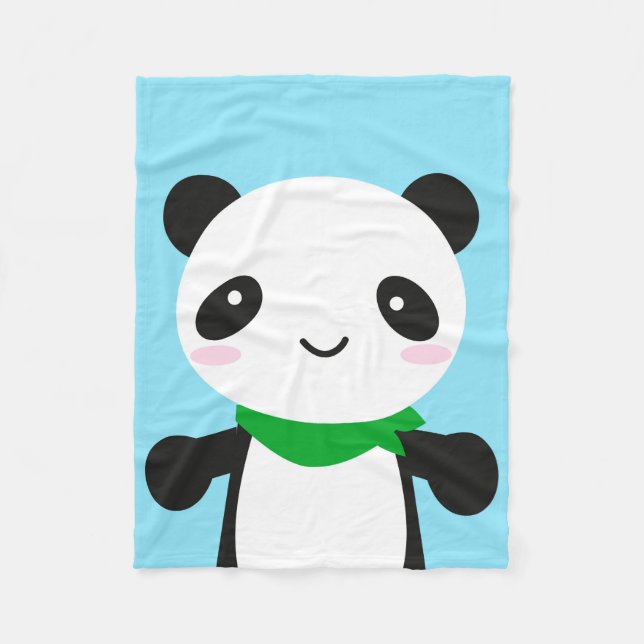 Toppen gullig Kawaii Panda Fleecefilt (Framsidan)