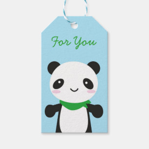 Toppen gullig Kawaii Panda Presentetikett