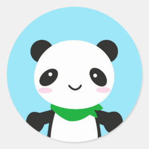 Toppen gullig Kawaii Panda Runt Klistermärke