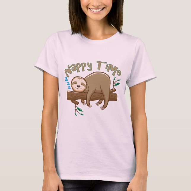 Toppen härlig Baby Sloth T Shirt (Framsida)
