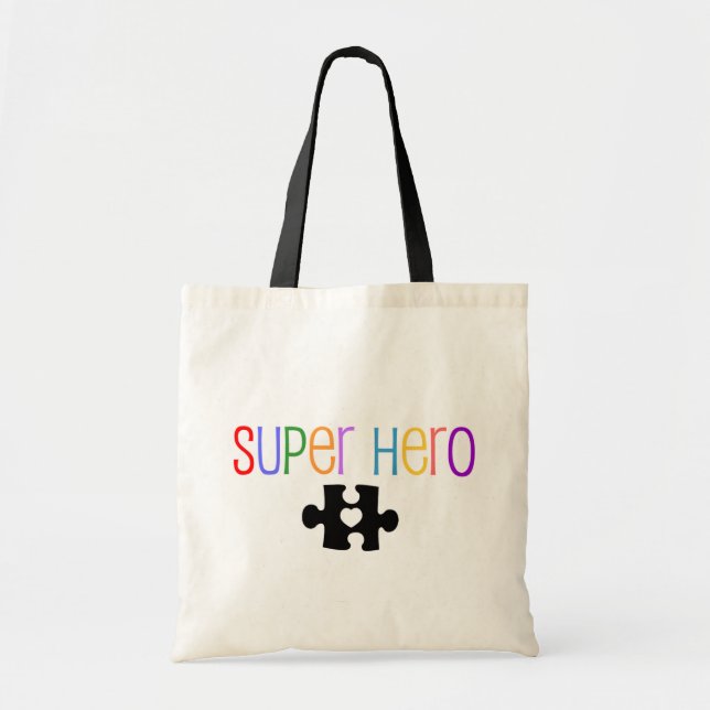 Toppen Hero Autism Tote Bag Tygkasse (Framsidan)