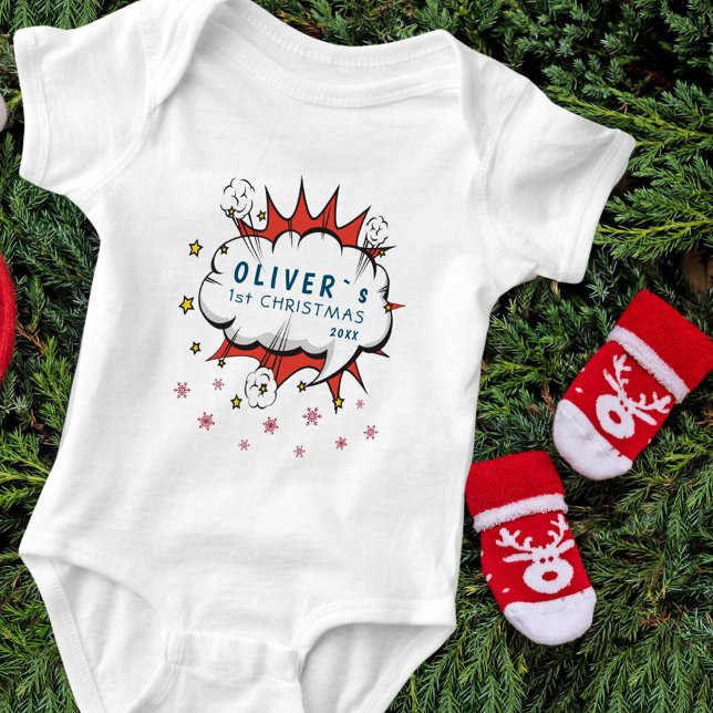 Toppen Hero Baby's First jul Snöflingor Baby T Shirt (Skapare uppladdad)