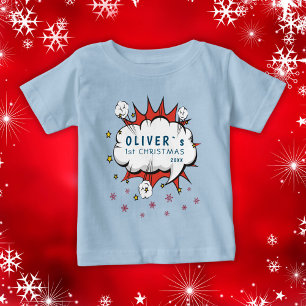Toppen Hero Baby's First jul Snöflingor T Shirt