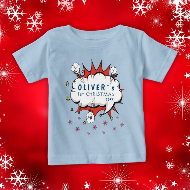 Toppen Hero Baby's First jul Snöflingor T Shirt (Skapare uppladdad)