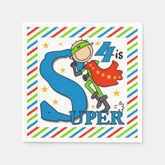 Toppen Hero Boy 4e födelsedagen Pappra Napkins Pappersservett
