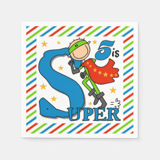 Toppen Hero Boy 5th Birthday Papper Napkins Pappersservett
