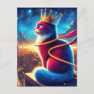 Toppen Hero Cat på natten Vykort