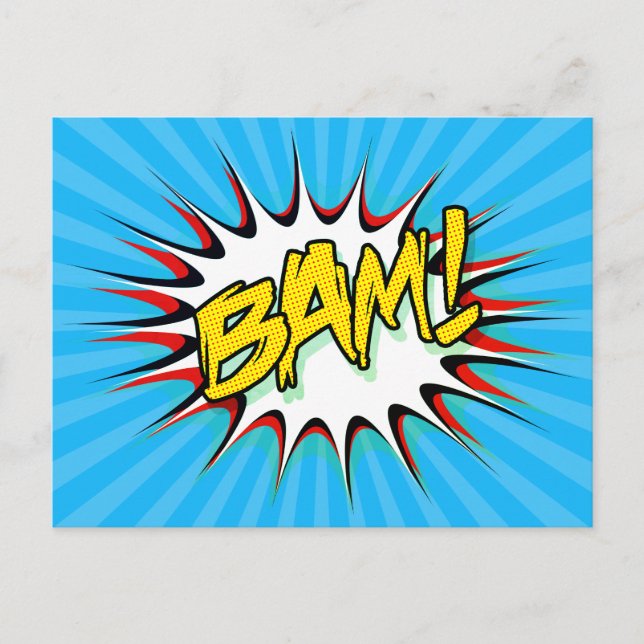 Toppen Hero Classic Bam! Åtgärdsbubbla Vykort (Framsida)