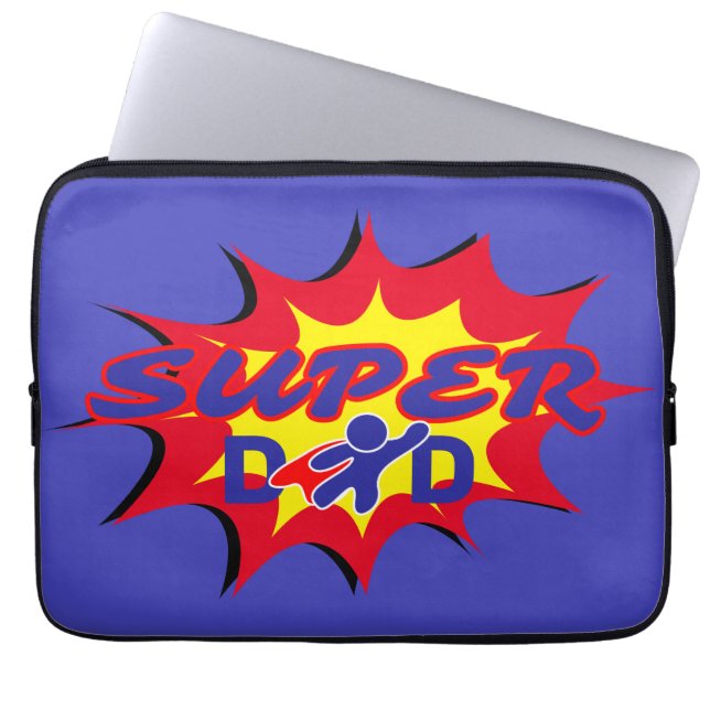 Toppen Hero Pappa Tecknad Bok Fars dag Laptop Fodral (Framsidan)