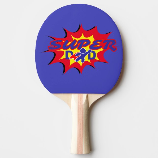 Toppen Hero Pappa Tecknad Bok Fars dag Pingisracket (Framsidan)