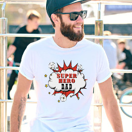 Toppen Hero Pappa Tecknad Bubble Roligt T Shirt