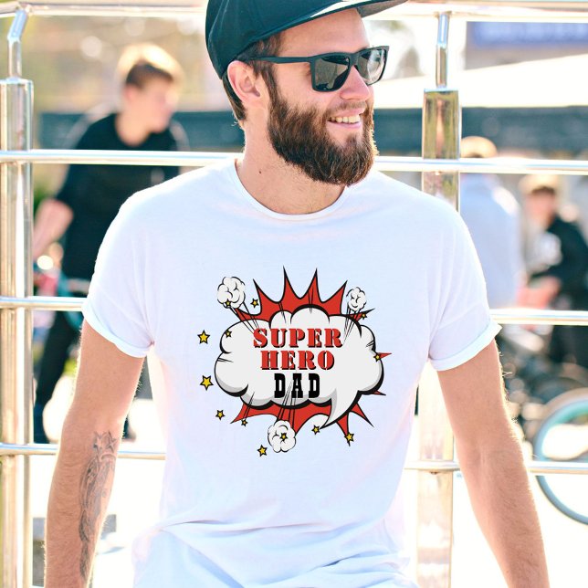 Toppen Hero Pappa Tecknad Bubble Roligt T Shirt (Skapare uppladdad)
