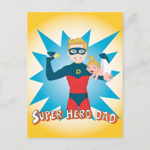 Toppen Hero Pappa Vykort