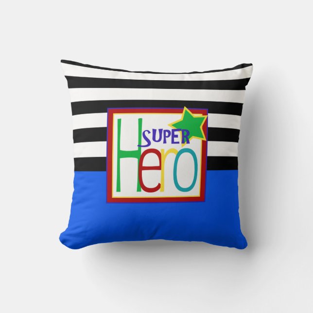 Toppen Hero Pillow | Blå, svart, röd, Grönt Kudde (Framsida)