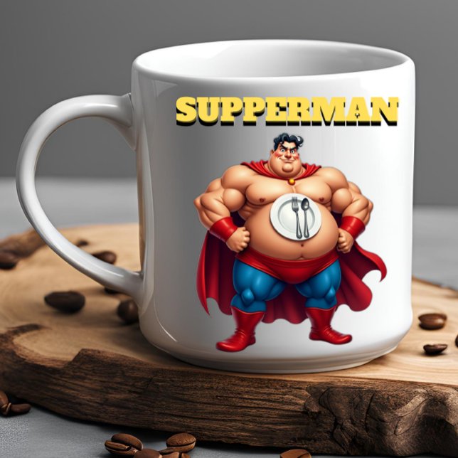 Toppen Hero SUPPERMAN Funny Office Gift Kaffemugg (Skapare uppladdad)