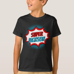 Toppen Hero Tecknad Bok Stil Blue och Red T Shirt