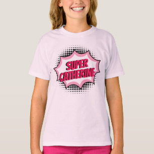 Toppen Hero Tecknad Bok Stil Girly Rosa T Shirt