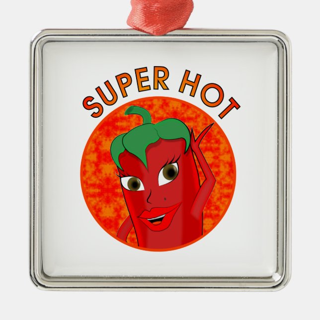 Toppen Hett Pepper Diva Julgransprydnad Metall (Framsidan)