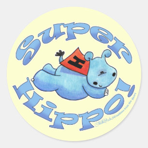 Toppen Hippo Runt Klistermärke