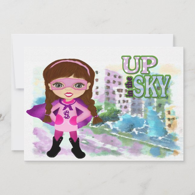 Toppen hjälteinbjudan för flicka inbjudningar (Framsida)